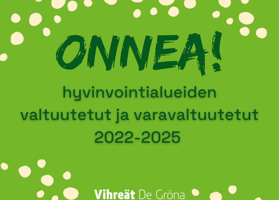 Onnea hyvinvointialueiden valtuutetut ja varavaltuutetut 2022-2025!