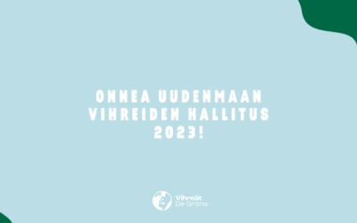 Uudenmaan Vihreät valitsi 14.12. syyskokouksessaan hallituksen vuodelle 2023