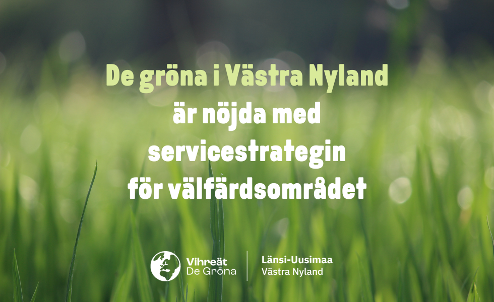 De gröna i Västra Nyland är nöjda med servicestrategin för välfärdsområdet