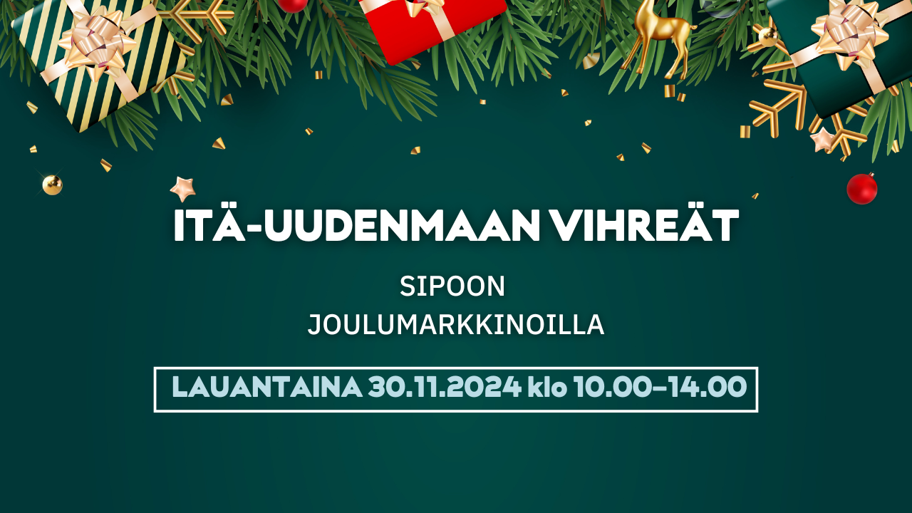 Itä-Uudenmaan Vihreät Sipoon Joulumarkkinoilla 30.11.