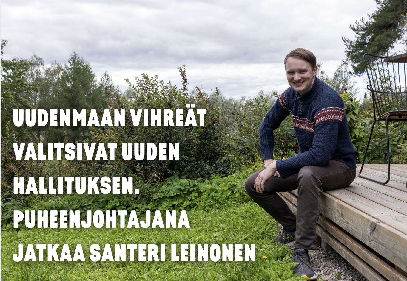 Uudenmaan Vihreät valitsivat uuden piirihallituksen – puheenjohtajana jatkaa Santeri Leinonen